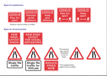 Traffic signs to support social distancing